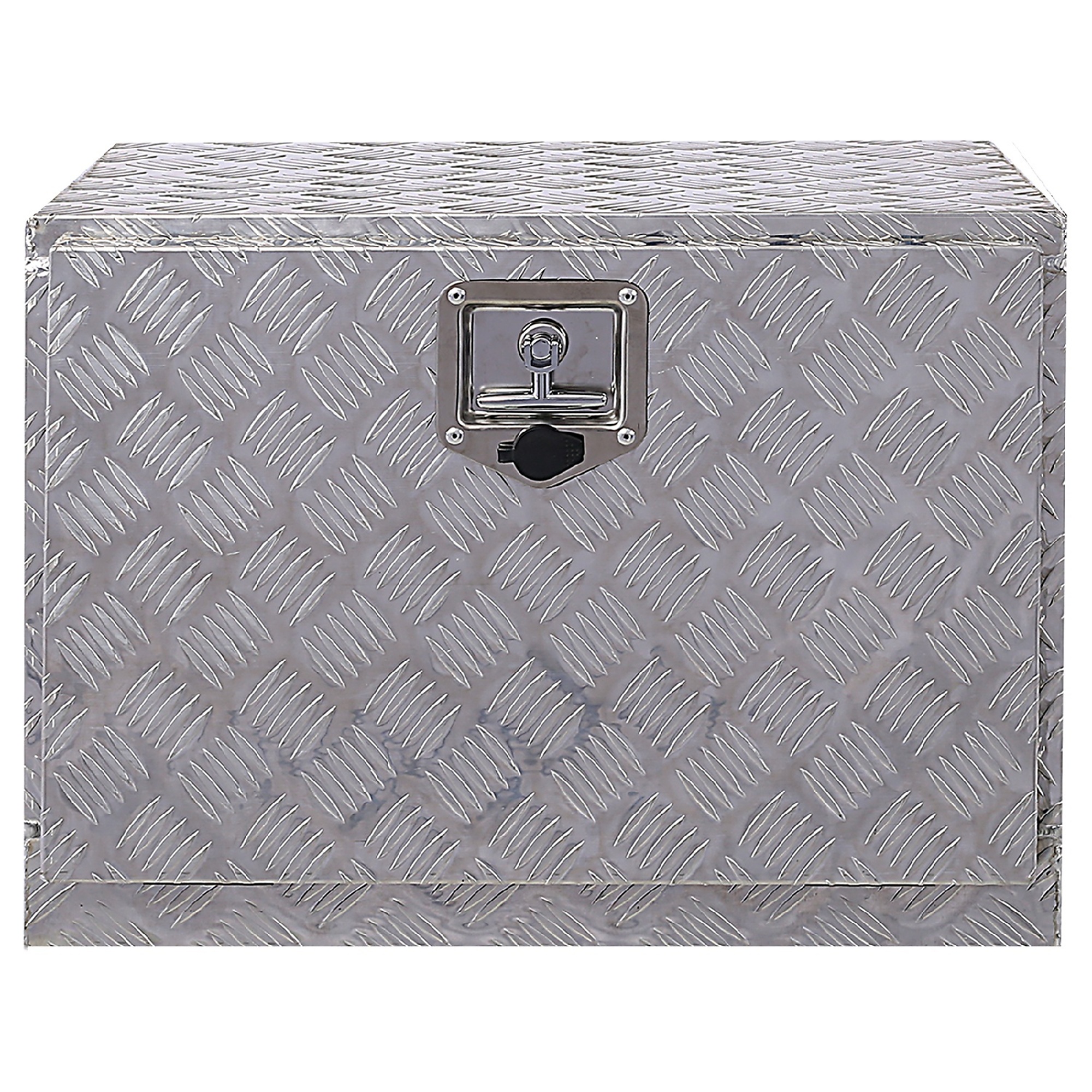 BlackTeck Trailer Tongue Tool Box — 24in. x 17.3in. x 17.7in., Aluminum, Lockable, Side Handle, Silver, Model# N2-81858